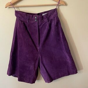 VINTAGE SUEDE LEATHER SHORTS - PURPLE / NAVY BLUE - DAVID HOLLIS!